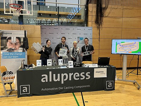 Alupress employees at the career fair at the technical high school TFO Bozen Max Valier