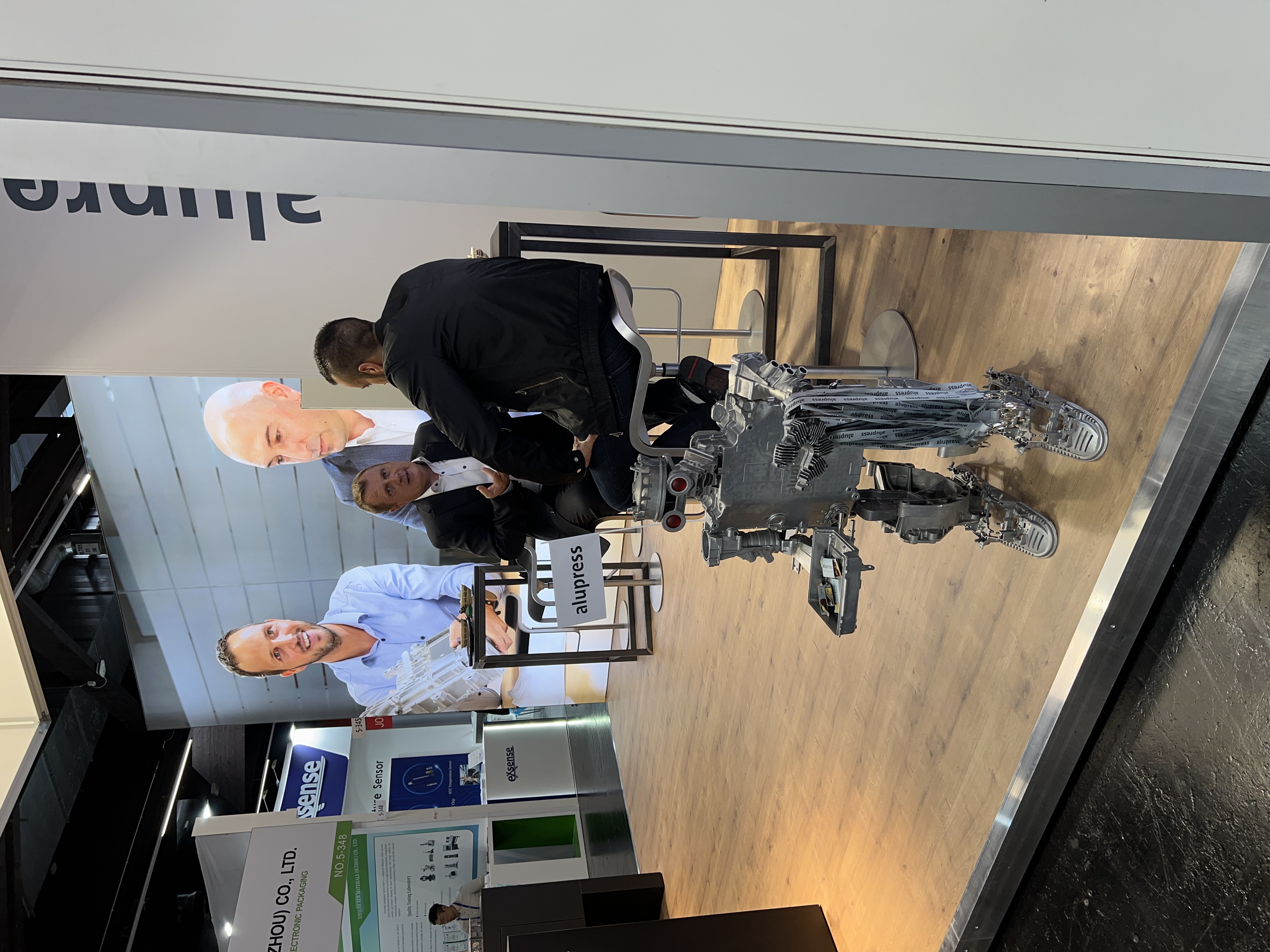 Robot made of aluminium die casting parts at the Alupress booth at PCIM Europe 2024